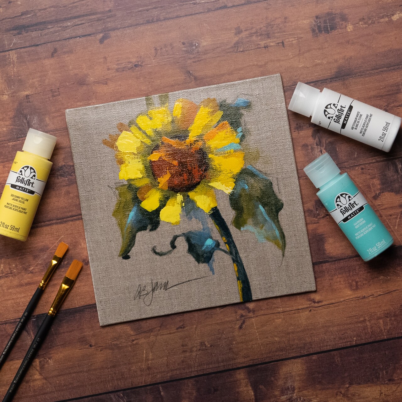 Solo Sunflower Painting with with FolkArt®